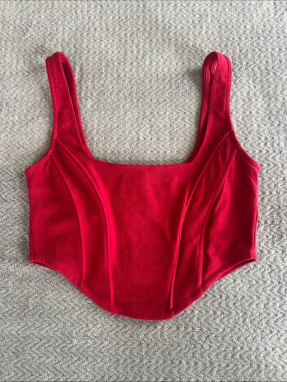 Windsor Red Faux Suede Corset Cropped Tank Top Size Small
